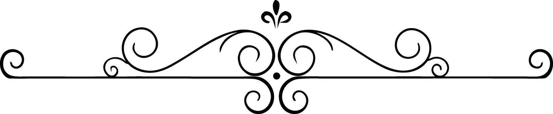 Elegant Black Divider with FleurdeLis for Classic Decorative Layouts vector