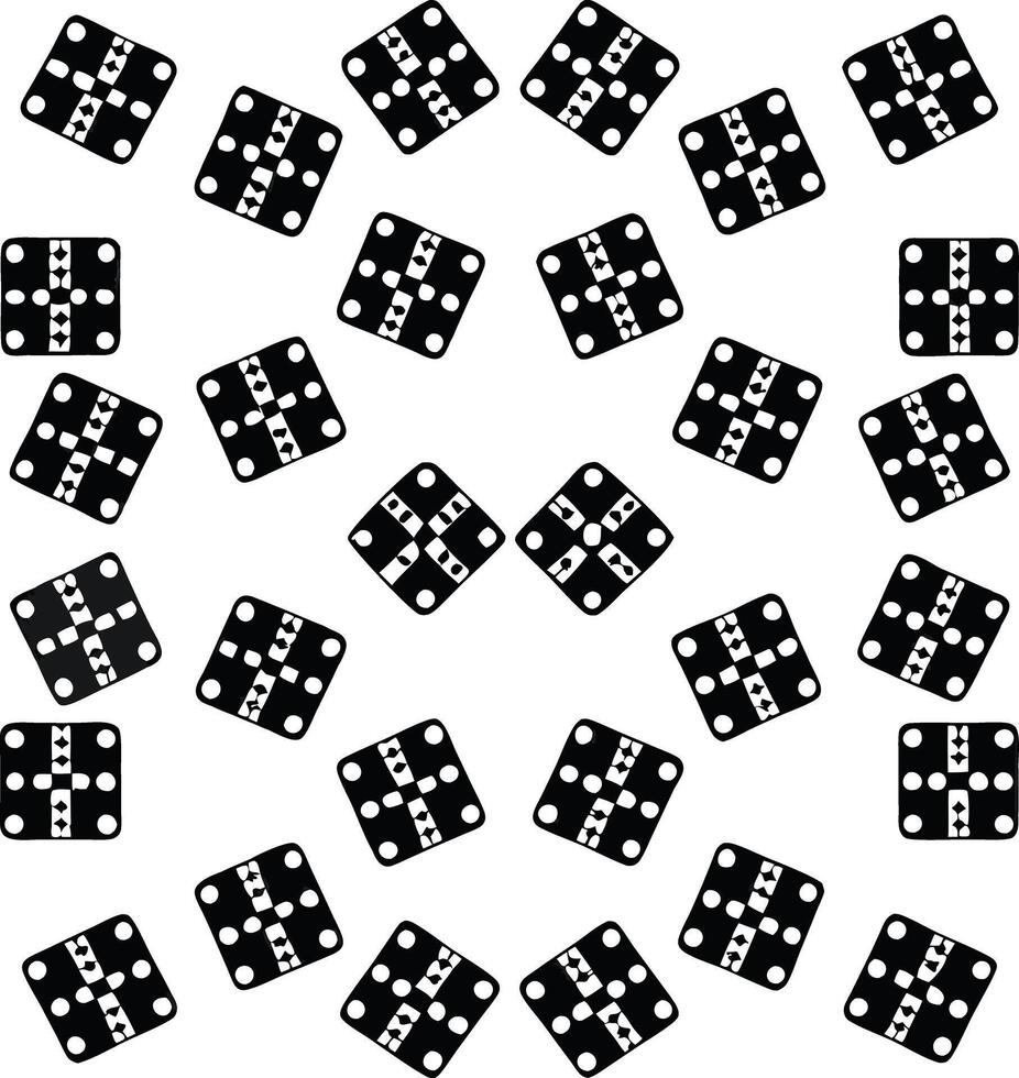 Stylish Black and White Dice Pattern A Geometric Seamless Design for Modern Backgrounds and Textures vector