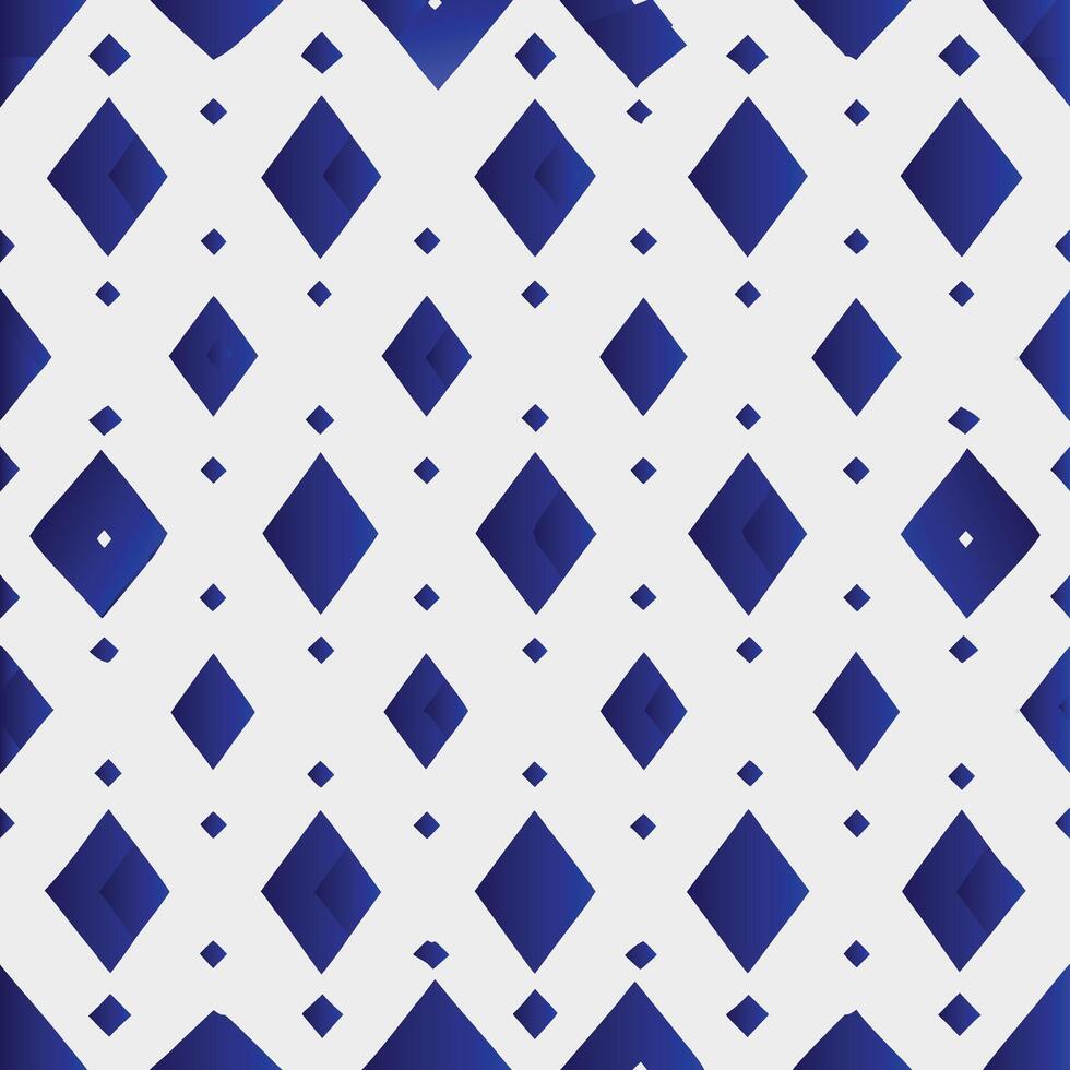 Blue Diamond Seamless Pattern with Rhombus Shapes on White Background vector