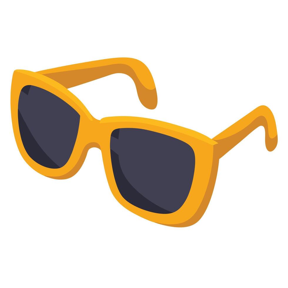 Stylish Yellow Sunglasses Resting on White Background Summer Vibes and Sunny Day Fashion Accessory - Professional digital artwork with vibrant colors and detailed composition vector