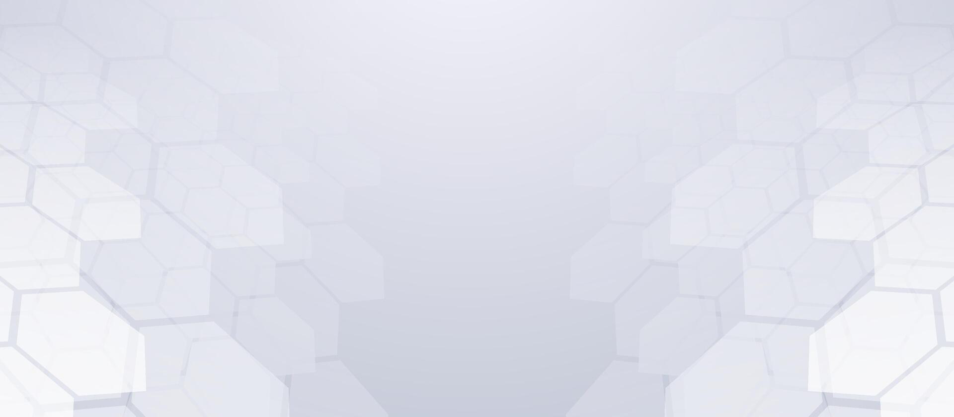Abstract white geometric hexagon shape technology digital hi tech concept background vector