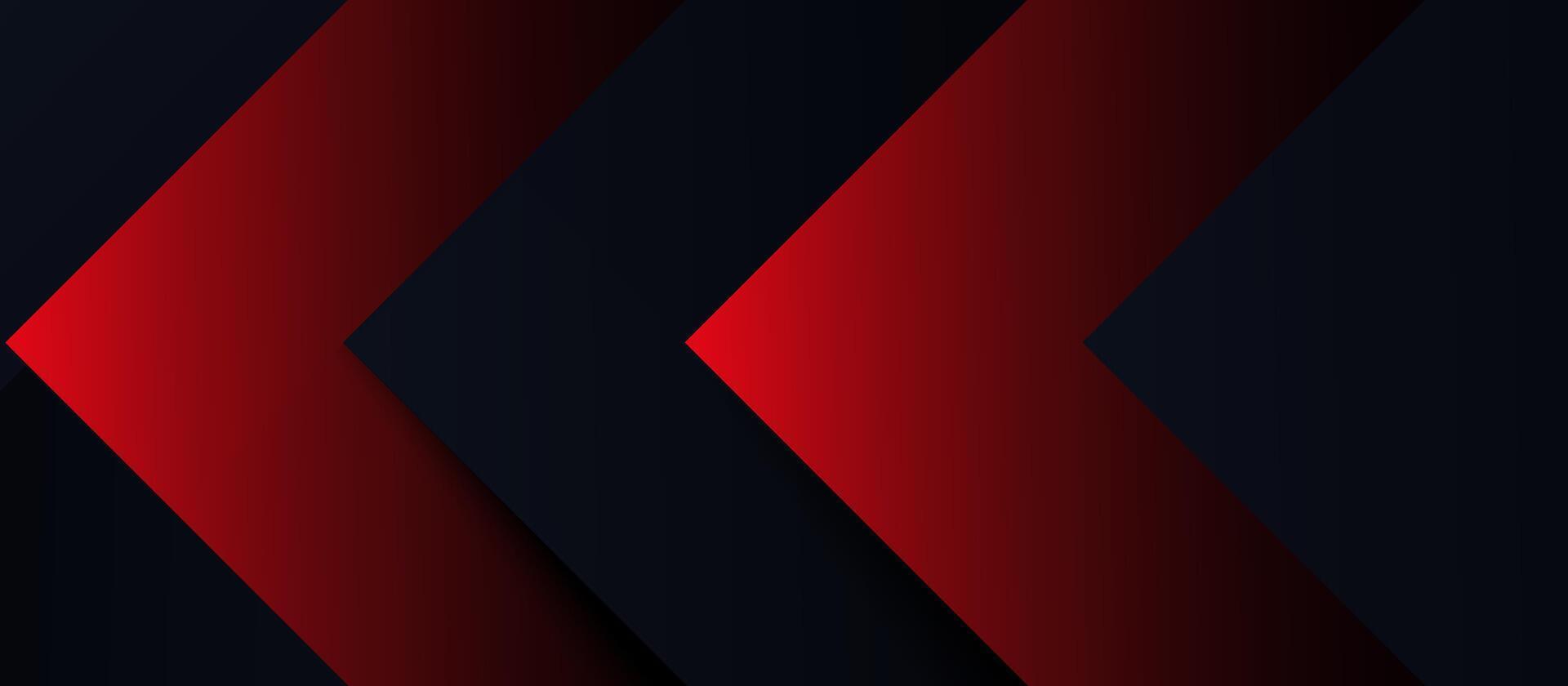 Abstract red and black arrow shape with futuristic concept background vector