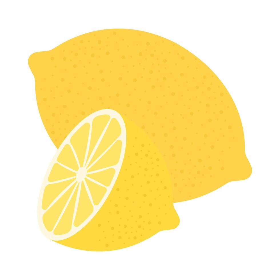 Colorful flat icons of juicy fruit, and exotic tropical produce. vector