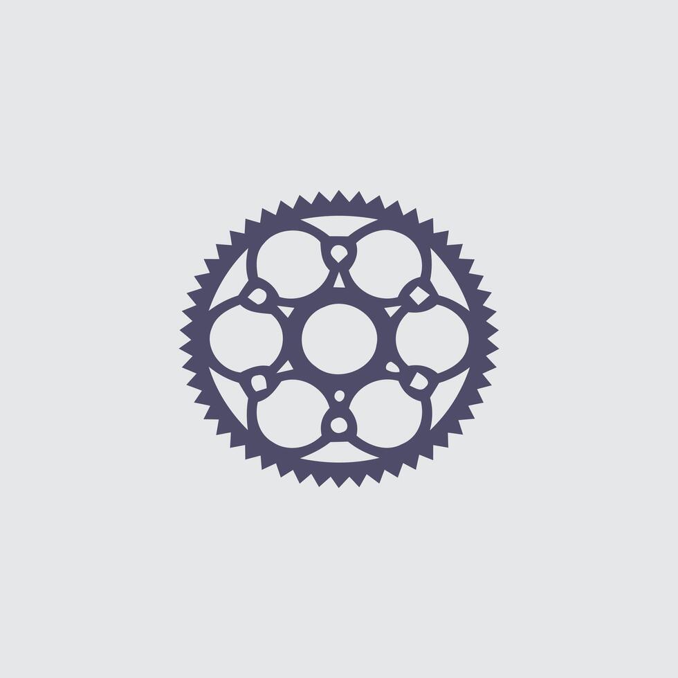 a bicycle gear wheel icon on a white background vector
