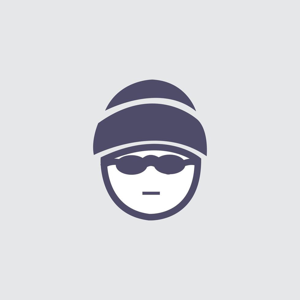 a man wearing a hat and sunglasses vector
