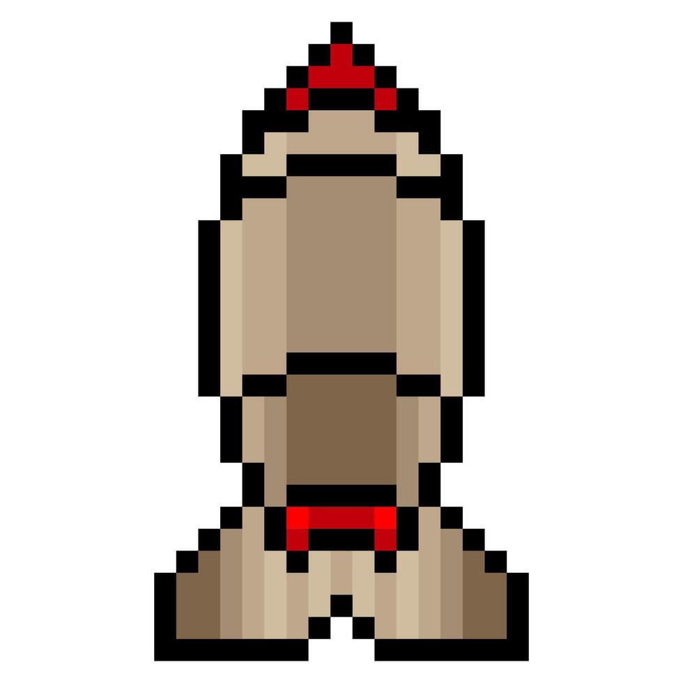 Nuclear bomb missile in pixel art style vector