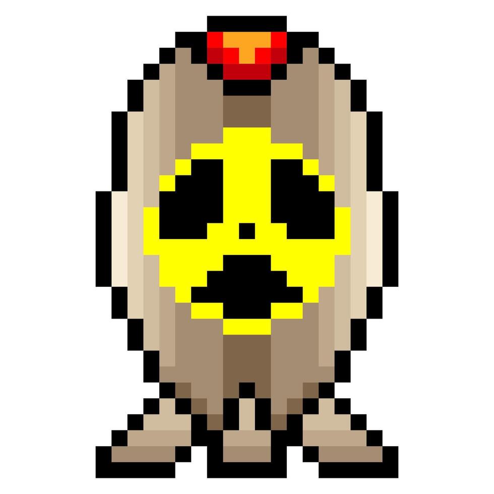 Atomic bomb in pixel art style vector