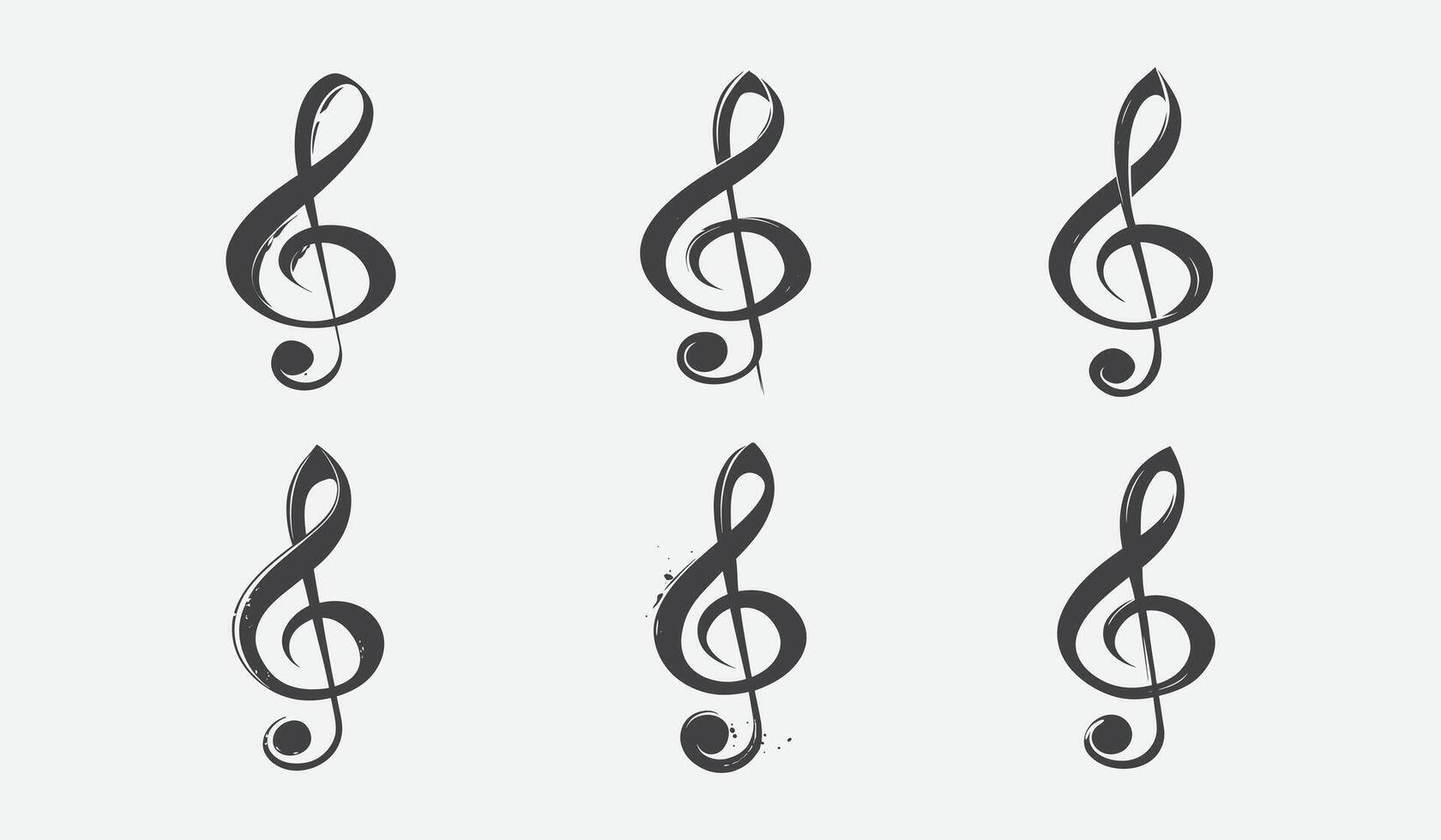 Treble Clef Music Symbol Silhouette Black Shape for Musical Designs Logos Tattoos Decorations Crafts vector