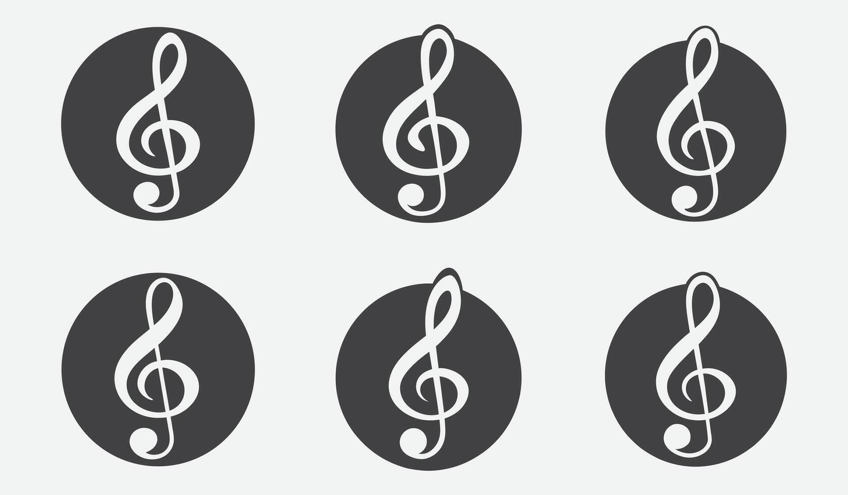 Elegant Musical Treble Clef Silhouette Design Featuring Classic Swirling Lines for Artistic Music Themes vector