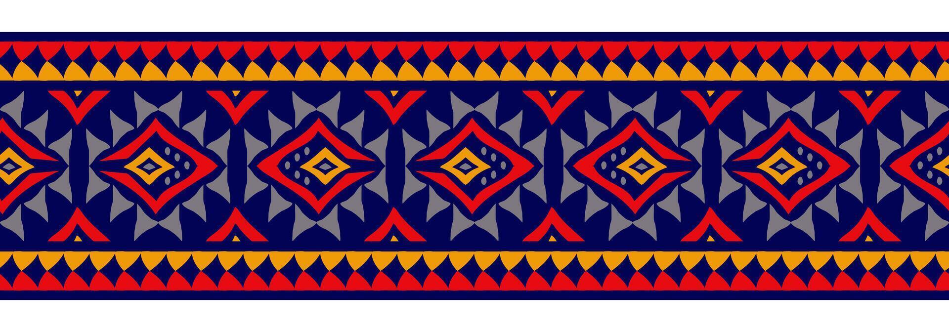 Hand drawn ethnic geometric aztec border with navajo abstract style. vector