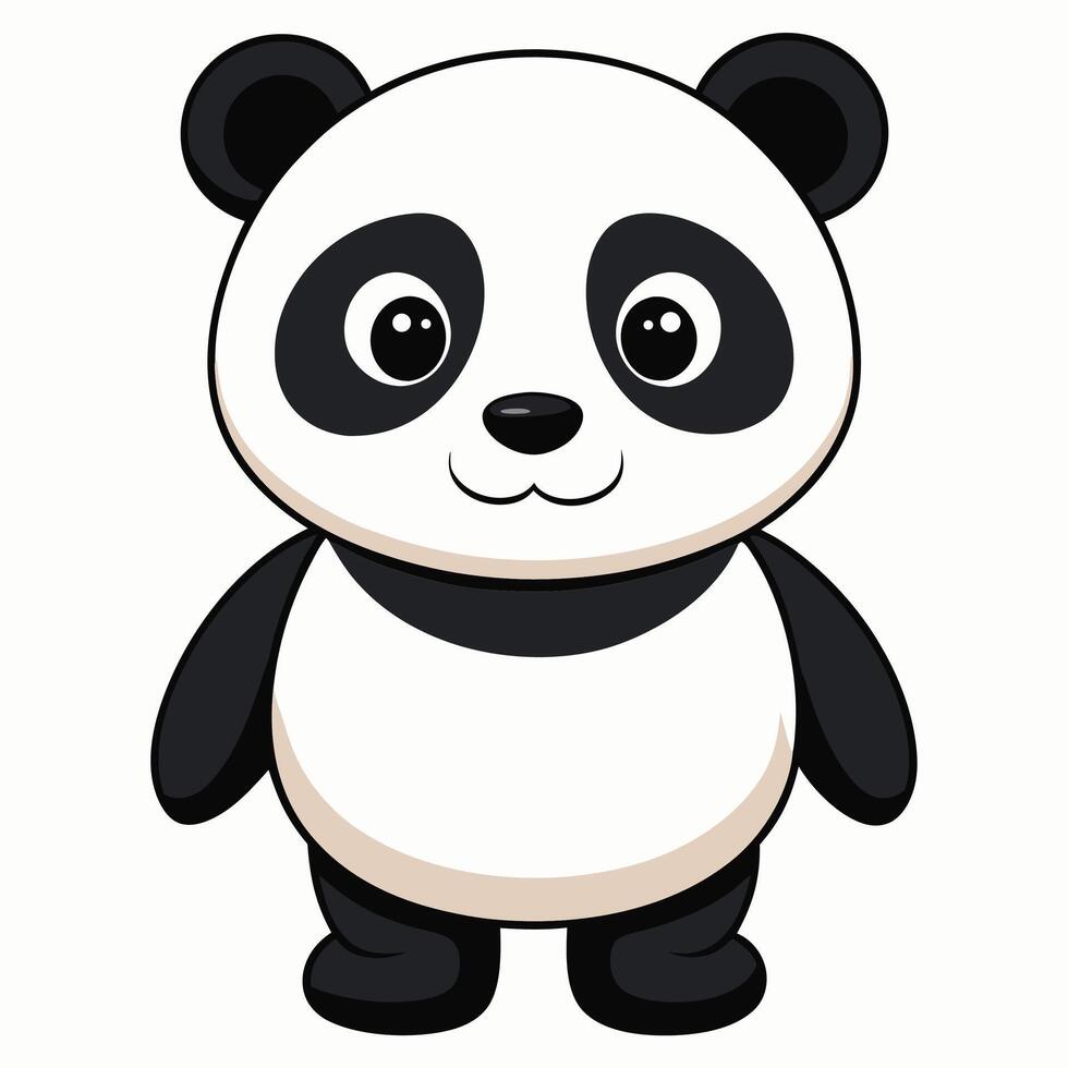A cartoon panda bear standing on a white background vector