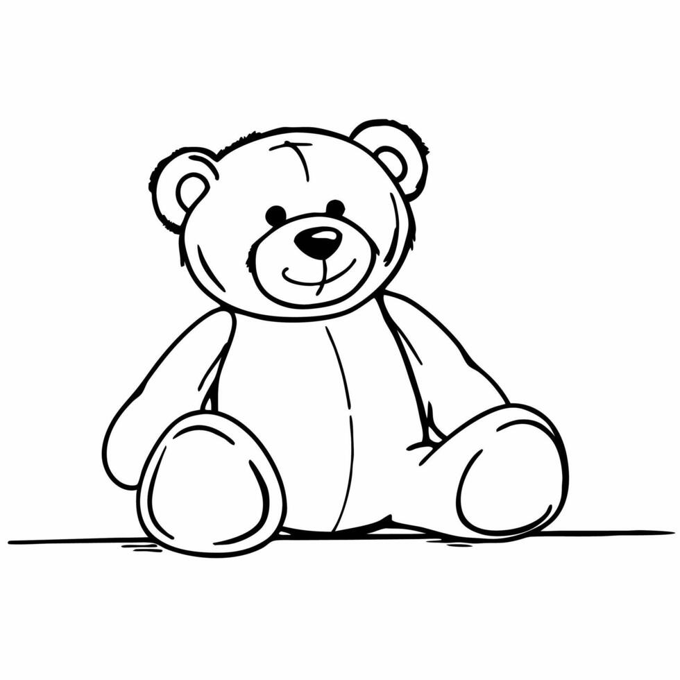 Teddy bear coloring pages vector
