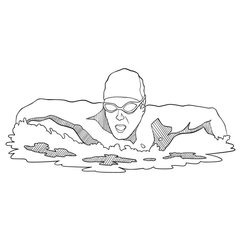 Summing Outline Illustration Sport Athletes vector