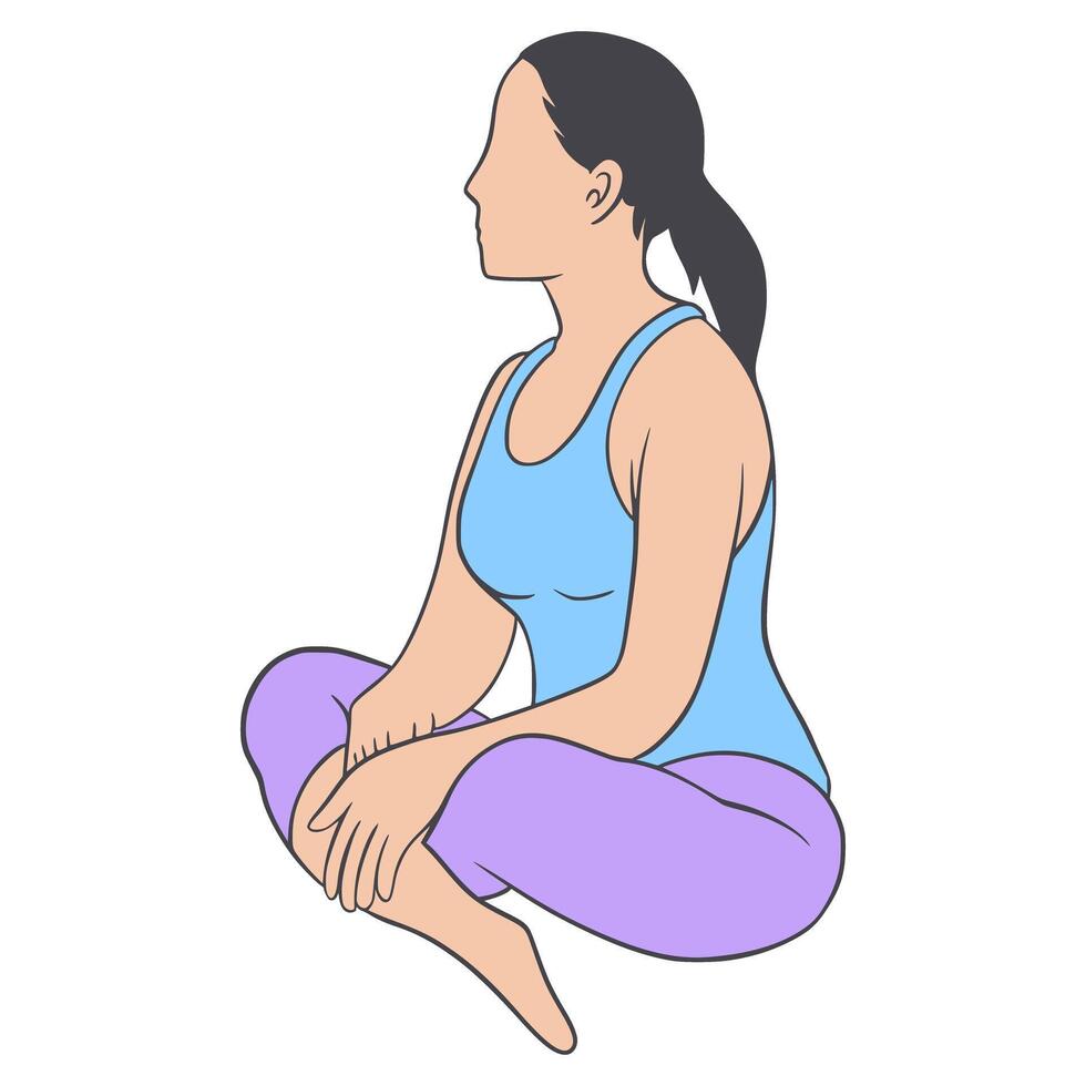 Yoga illustration pose Cartoon Meditation vector