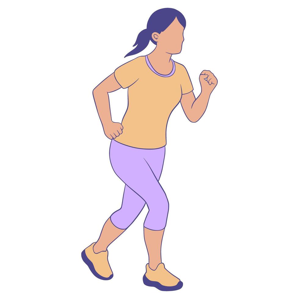 Sports gymnastics running cartoon illustration vector