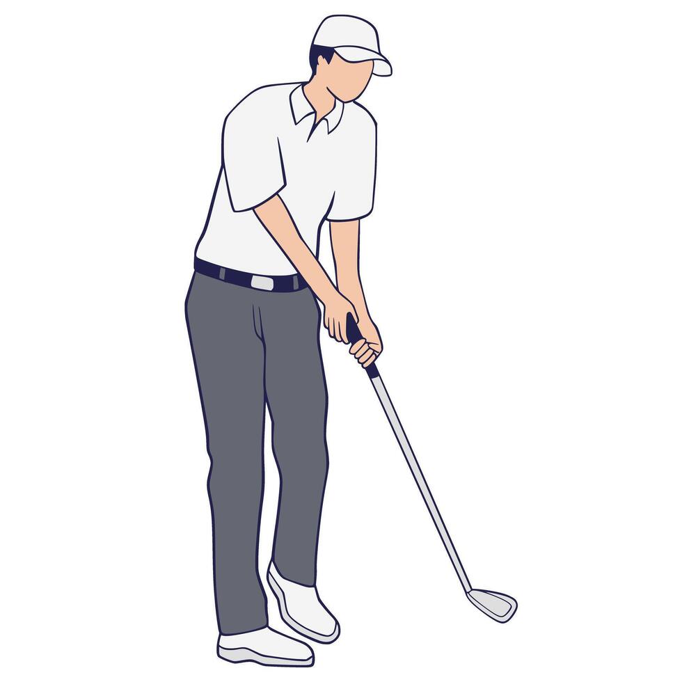 Character Golfers Illustration Cartoon Art vector