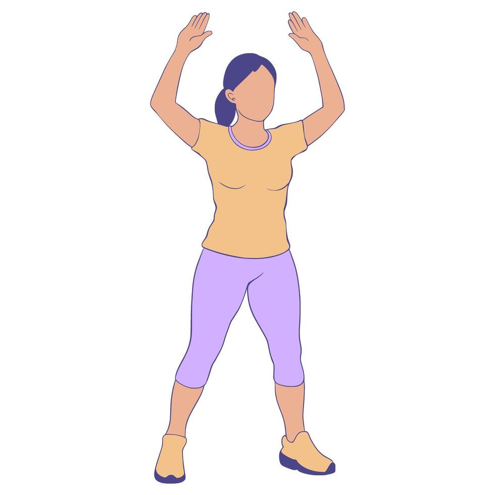 Women Sports gymnastics stretching grow illustration vector