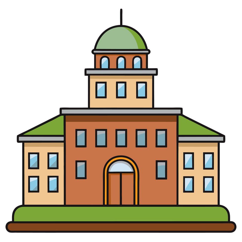 School building icon illustration isolated on white background vector