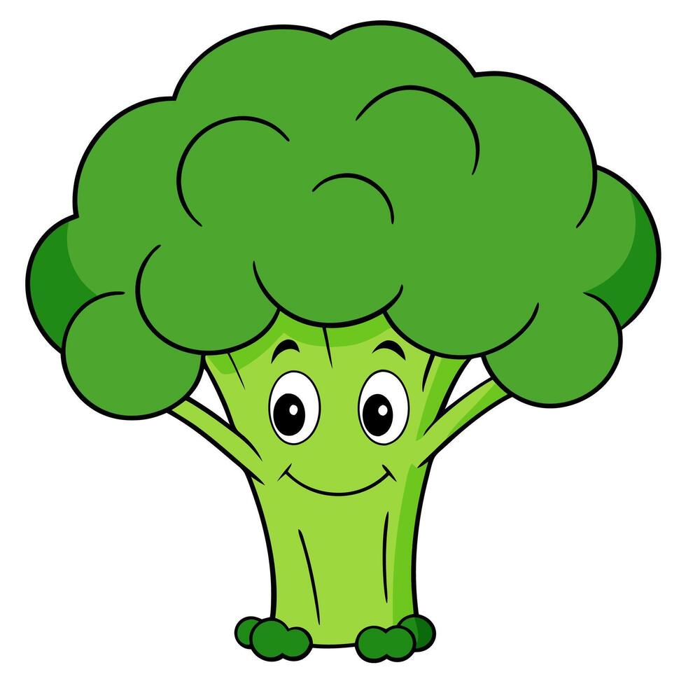 A cartoon broccoli character with a smile vector