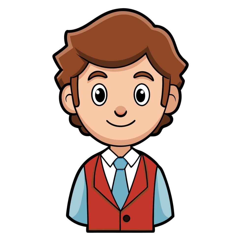 A cartoon man in a vest and tie vector
