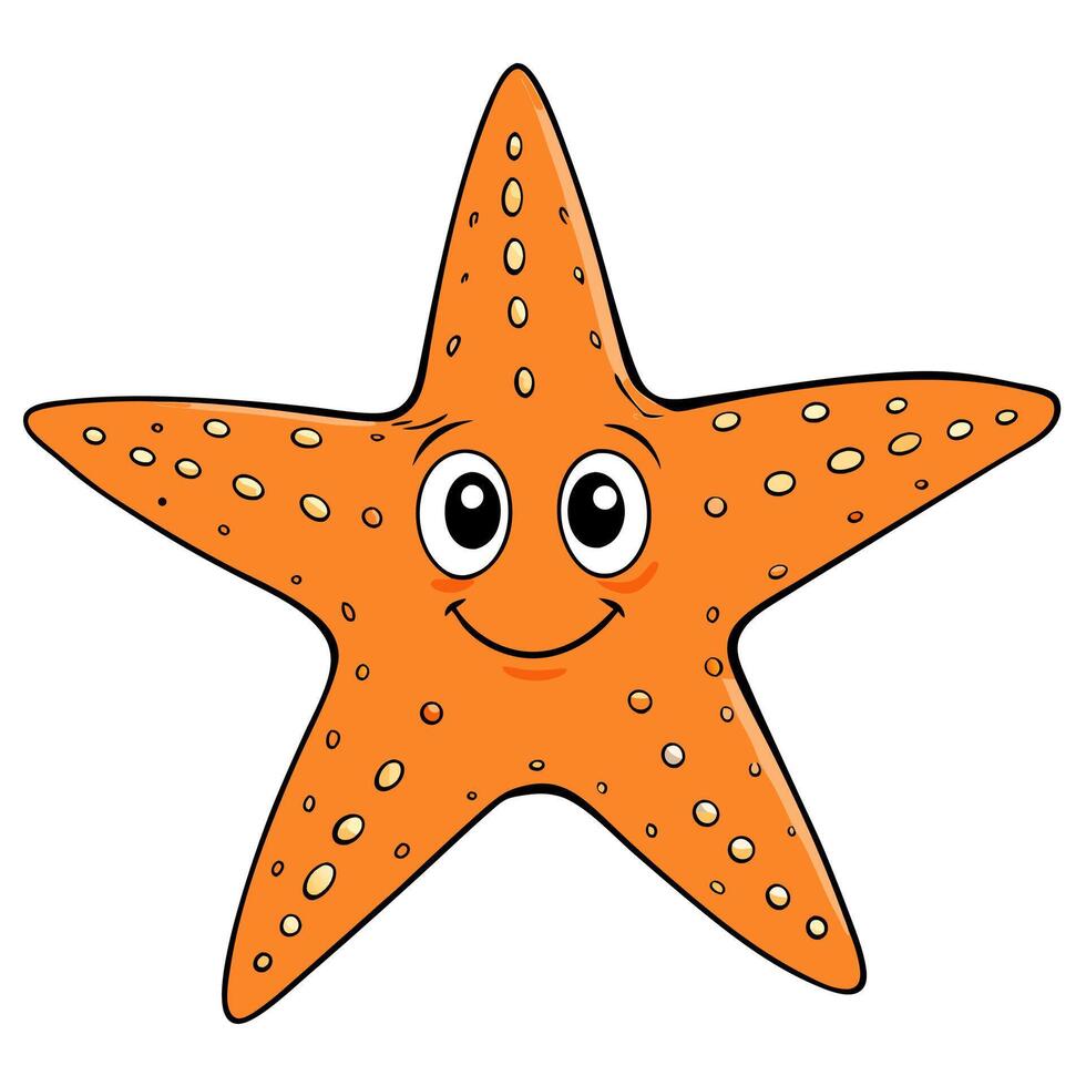 Cute Cartoon of Starfish vector