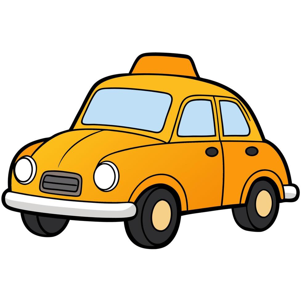 Cartoon taxi car clip art vector
