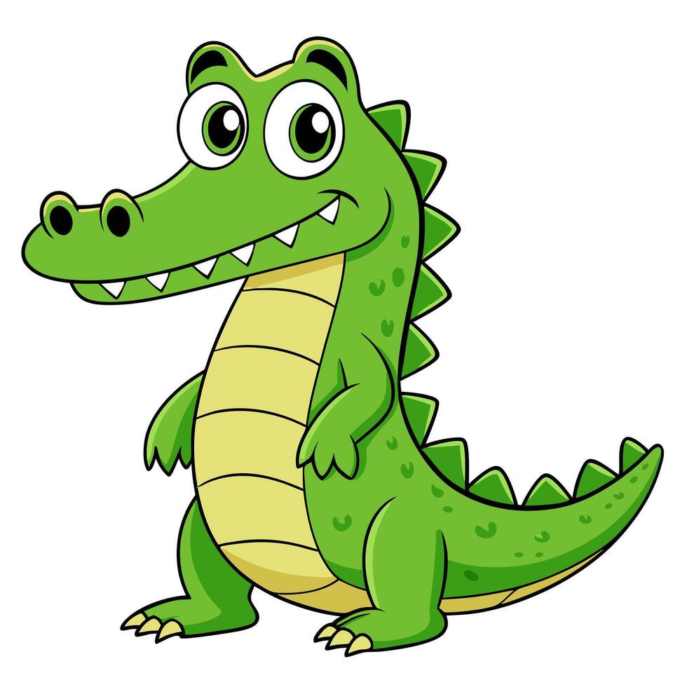 Cute cartoon crocodile vector