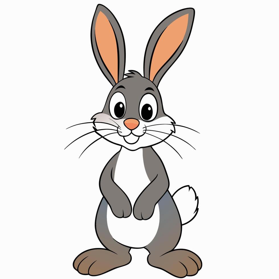 Cartoon rabbit standing with his arms crossed vector