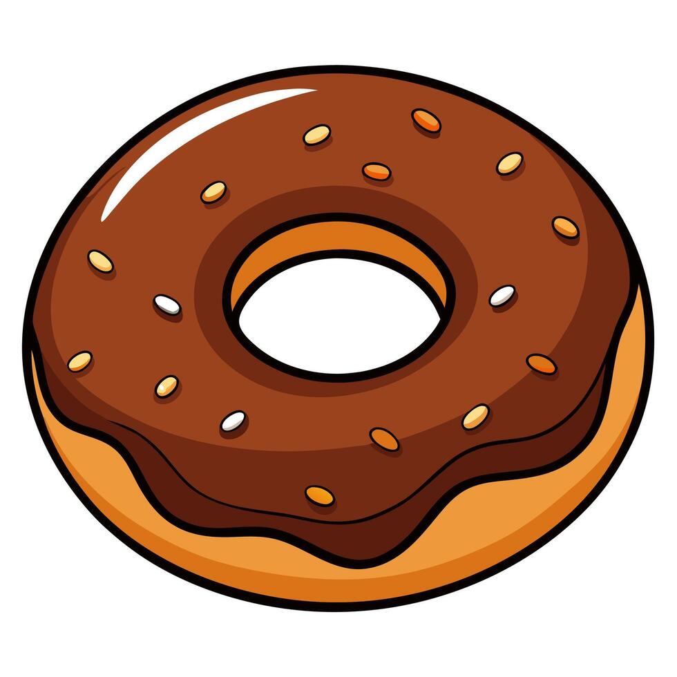 A chocolate donut with sprinkles on it vector