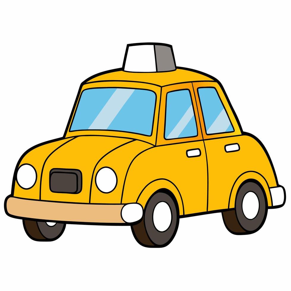 Cartoon taxi car clipart vector