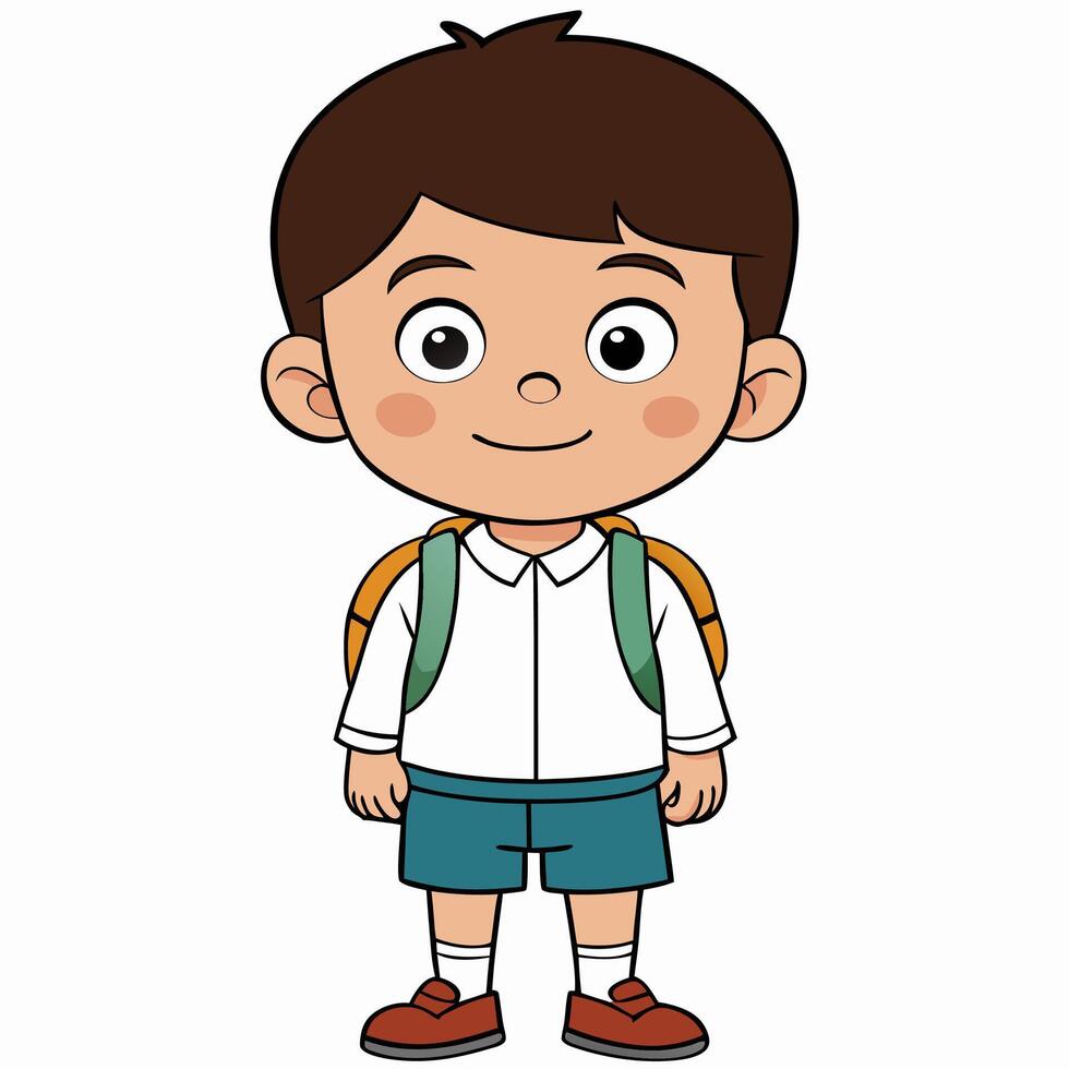 Boy with backpack illustration vector