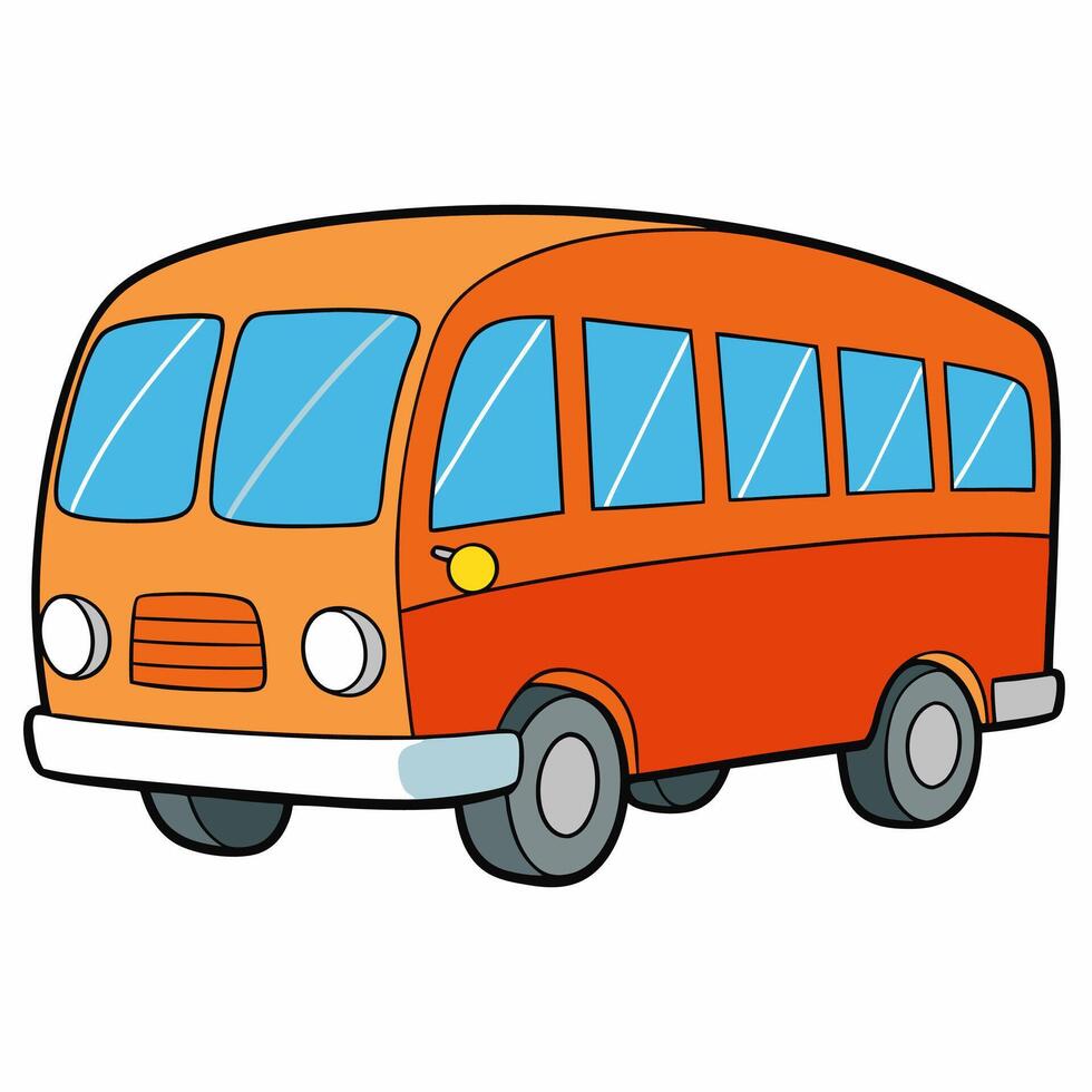 An orange school bus on a white background vector