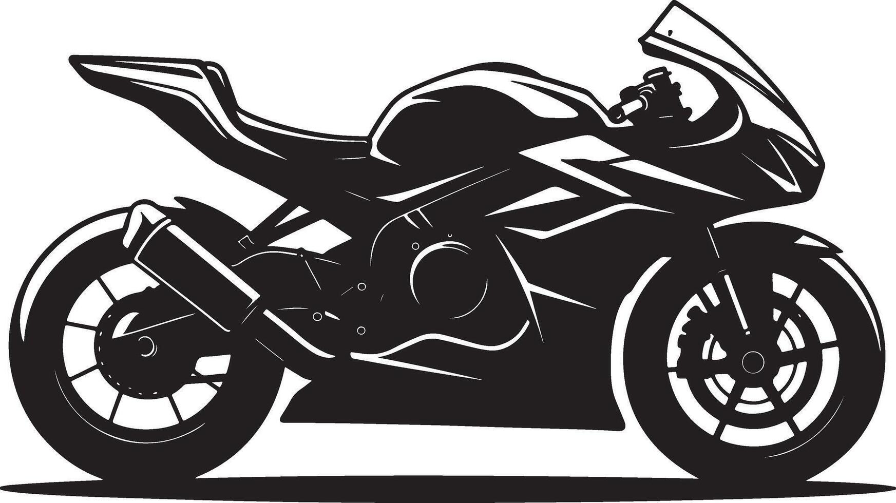 Sleek sport motorcycle side view silhouette with dynamic lines vector