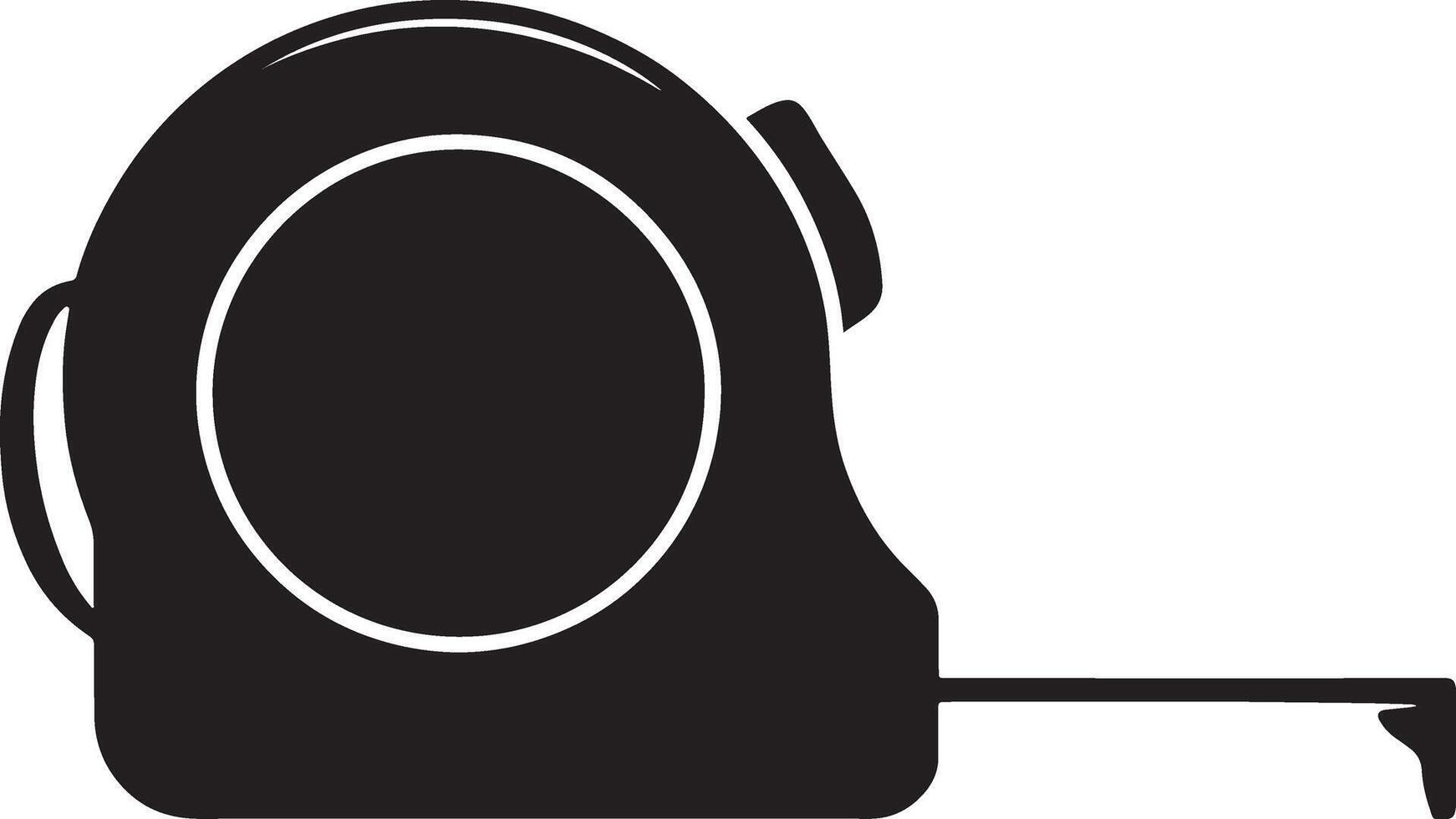 Simple black silhouette of a tape measure on a white background vector