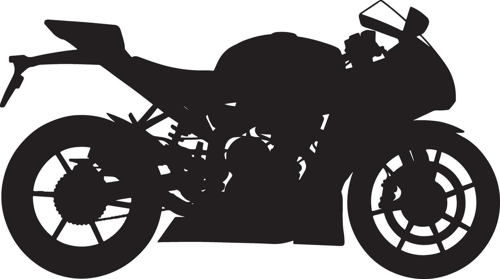 Sleek sport motorcycle side view silhouette for graphic design vector
