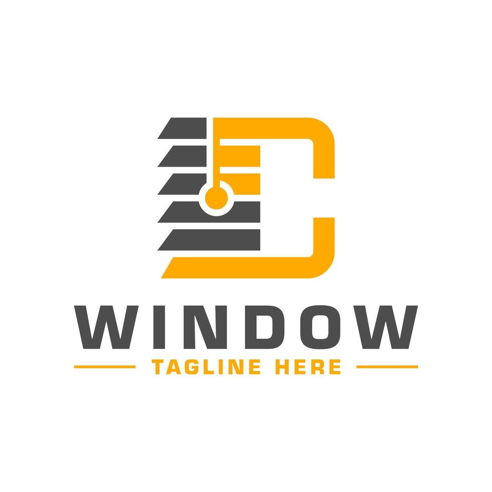 house window logo with letter C vector