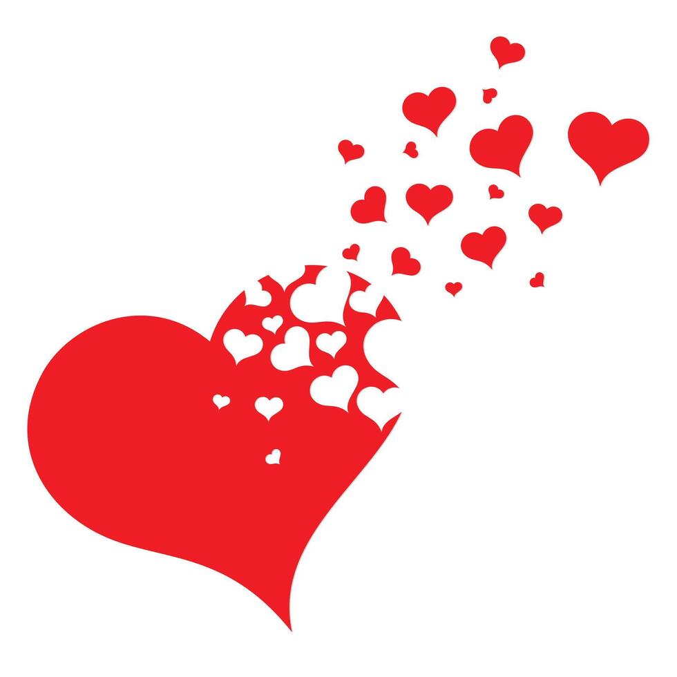 Symbol of broken red heart. vector