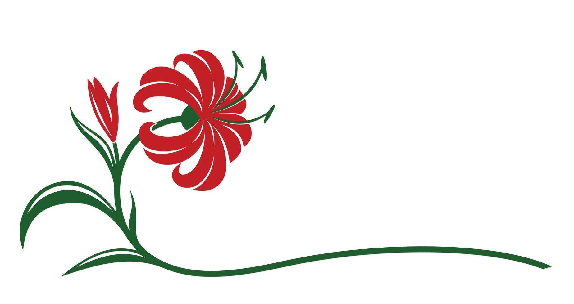 Symbol of the Red Garden Lily. vector
