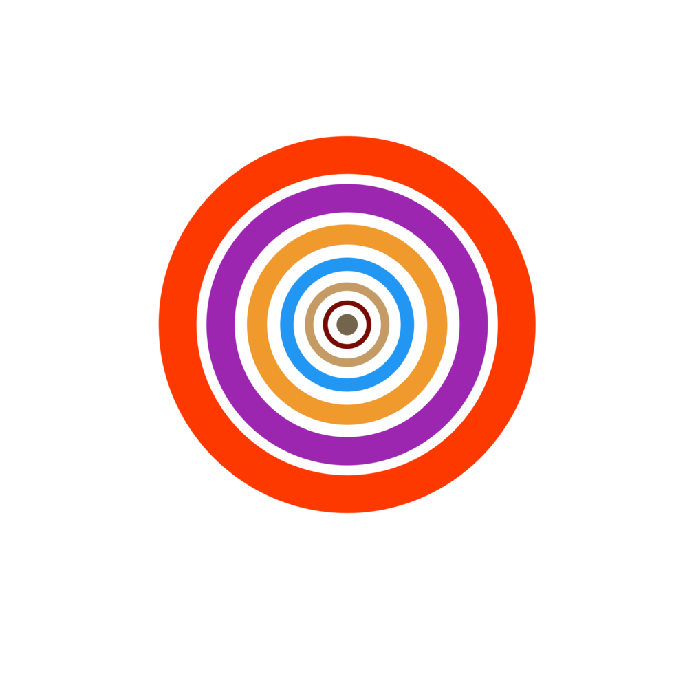 Colorful Concentric Circles Abstract Art Modern Rainbow Ring Target Design Vibrant Abstract Target Pattern png