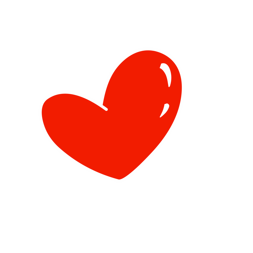 Minimalist Red Heart, Simple Hand-Drawn Love Symbol, Clean Cartoon Heart Graphic png