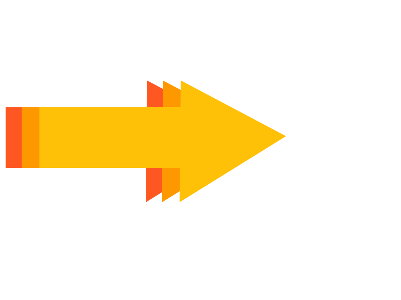Dynamic Layered Orange Arrow Icon, Speedy Progress Indicator Graphic, Modern Directional Pointer png