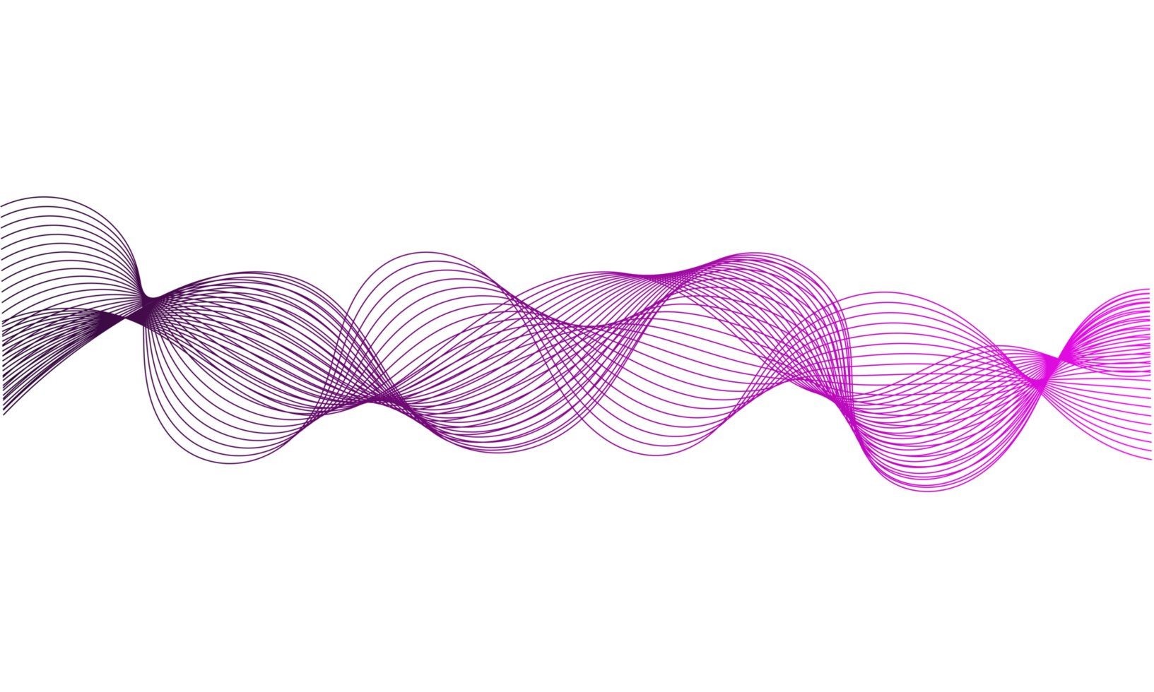 Vibrant Purple Sound Wave Abstract Smooth Magenta and Violet Line Art Horizontal Wavy Gradient Design png