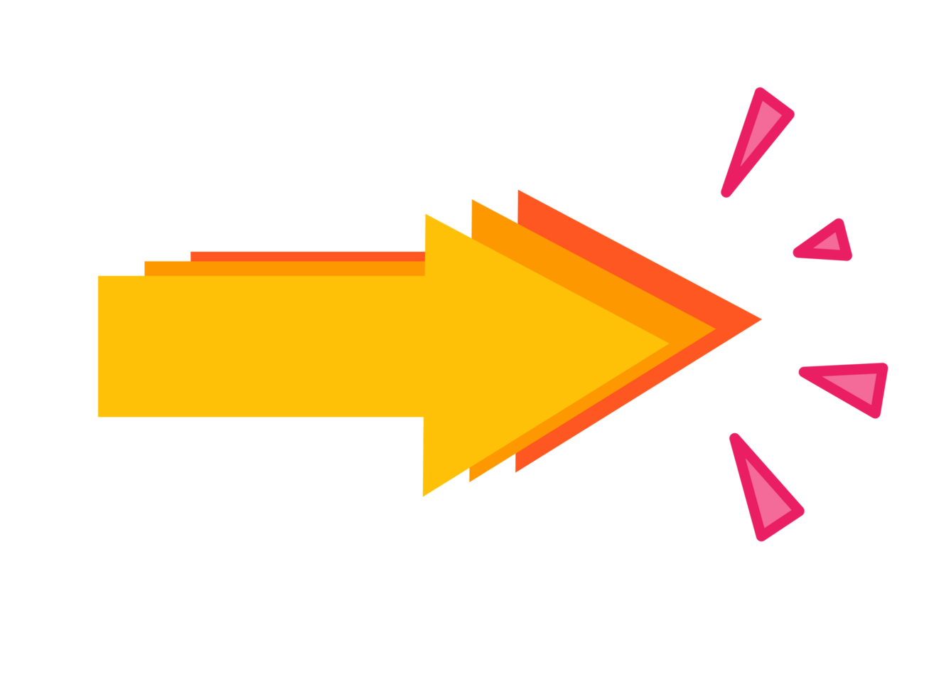 Vibrant Orange Arrow with Pop Art Effect, Dynamic Directional Symbol with Shine, Eye-Catching Progress Indicator png