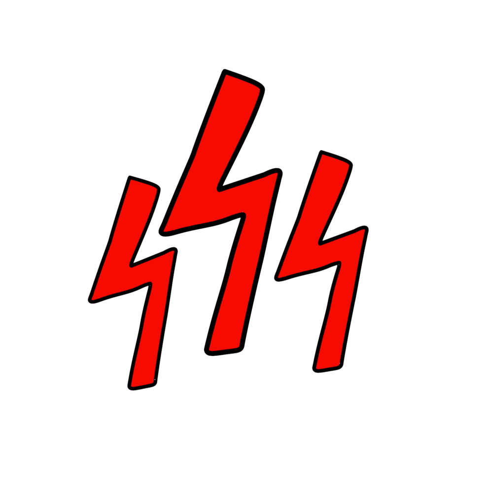 Dynamic Red Lightning Bolt Trio, Energetic Hand-Drawn Thunderbolts, Alert and Power Symbol Graphic png