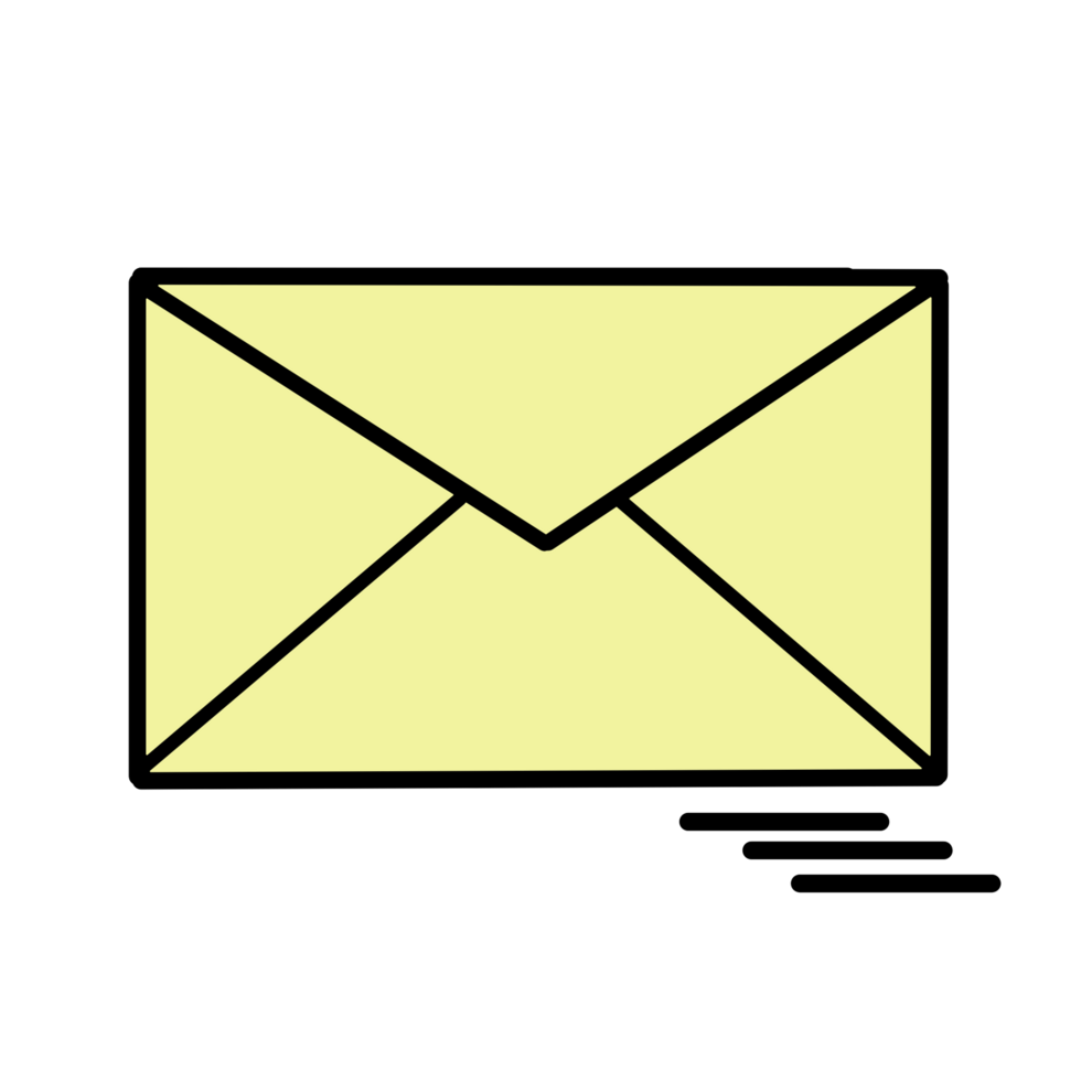 Simple Yellow Envelope Icon, Email Communication Symbol, Modern Mail Message Graphic png