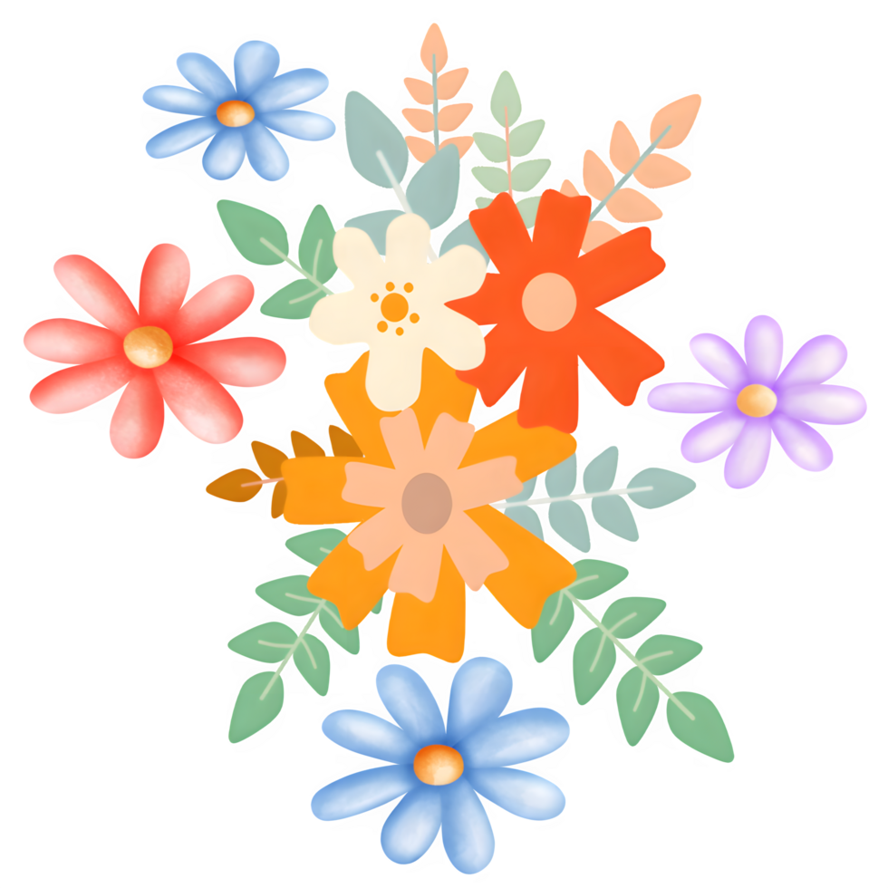 Retro Boho Floral png