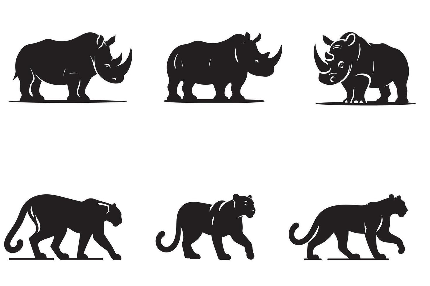 Wild Animal Silhouettes vector