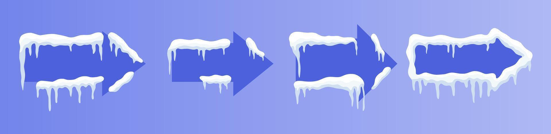 Versatile Snow-Capped Banners. Customizable arrow Winter Ad Designs vector