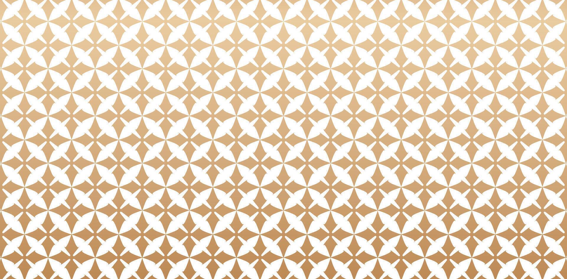 Seamless geometric pattern based on traditional islamic art golden color isolated white background for fabric, textile, cover, wrapping paper, greeting cards and Invitation, cutting laser fence ornate vector
