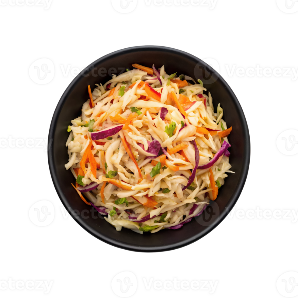 Delicious and colorful coleslaw salad with shredded cabbage, carrots, and parsley png